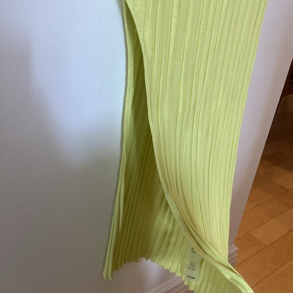 Simon Miller Boge Ribbed One-Shoulder Slit Body-Con Dress Yellow Green NWT S - Picture 3 of 8